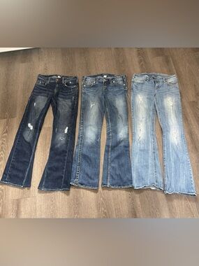 Bundle deal: 3 Pairs Silver Bootcut Jeans Light Tuesday Medium Frances Dark Sam